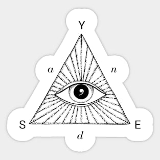 Yes, And - the key to creativity - improv illuminati Sticker